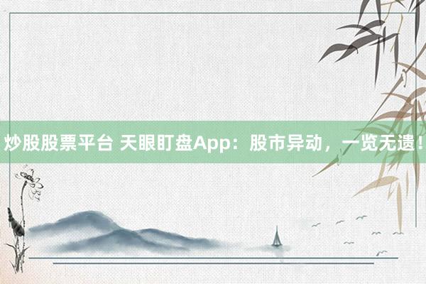 炒股股票平臺(tái) 天眼盯盤App：股市異動(dòng)，一覽無(wú)遺！