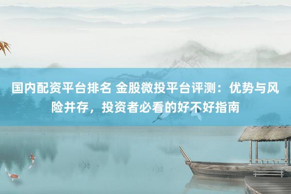 國內(nèi)配資平臺排名 金股微投平臺評測：優(yōu)勢與風險并存，投資者必看的好不好指南