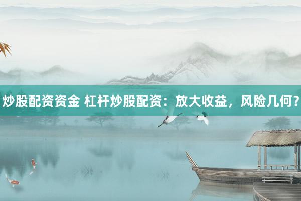 炒股配資資金 杠桿炒股配資：放大收益，風(fēng)險(xiǎn)幾何？