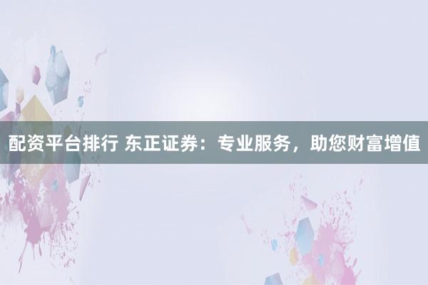 配資平臺(tái)排行 東正證券：專業(yè)服務(wù)，助您財(cái)富增值